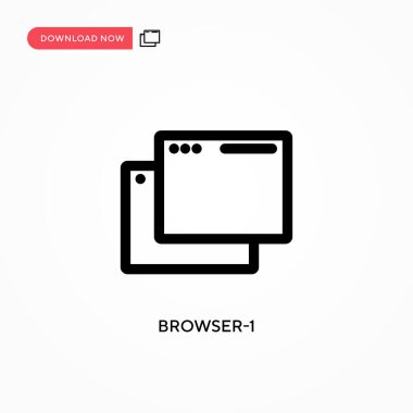 Tarayıcı 1 basit vektör simgesi. Web sitesi veya mobil uygulama için modern, basit düz vektör çizimi