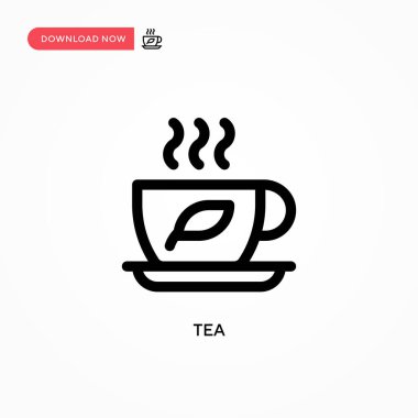 Basit çay vektör simgesi. Web sitesi veya mobil uygulama için modern, basit düz vektör çizimi