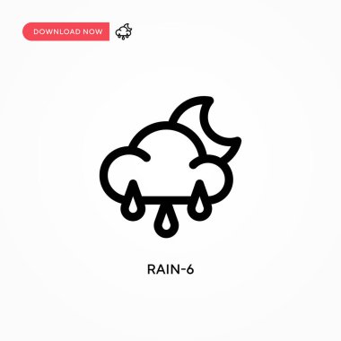 Yağmur-6 basit vektör simgesi. Web sitesi veya mobil uygulama için modern, basit düz vektör çizimi