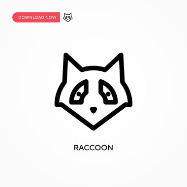 Rakun basit vektör simgesi. Web sitesi veya mobil uygulama için modern, basit düz vektör çizimi