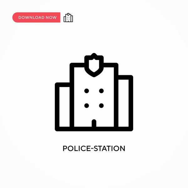 Estación Policía Icono Vector Simple Moderno Simple Ilustración Vector Plano — Archivo Imágenes Vectoriales