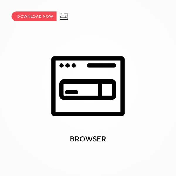 Browser Ícone Vetorial Simples Ilustração Vetorial Plana Moderna Simples Para — Vetor de Stock