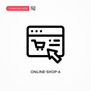 Çevrimiçi-shop-6 Basit vektör simgesi. Web sitesi veya mobil uygulama için modern, basit düz vektör çizimi