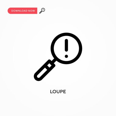 Loupe Basit vektör simgesi. Web sitesi veya mobil uygulama için modern, basit düz vektör çizimi