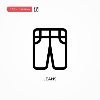 Jeans Basit vektör simgesi. Web sitesi veya mobil uygulama için modern, basit düz vektör çizimi