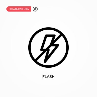 Basit Flash vektör simgesi. Web sitesi veya mobil uygulama için modern, basit düz vektör çizimi