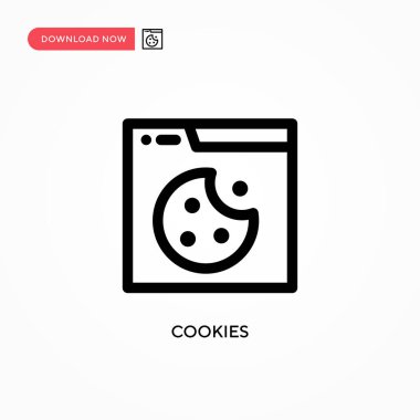 Kurabiyeler basit vektör simgesi. Web sitesi veya mobil uygulama için modern, basit düz vektör çizimi