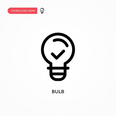 Ampul Basit vektör simgesi. Web sitesi veya mobil uygulama için modern, basit düz vektör çizimi