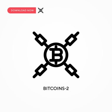 Bitcoins-2 basit vektör simgesi. Web sitesi veya mobil uygulama için modern, basit düz vektör çizimi