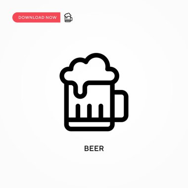 Bira basit vektör simgesi. Web sitesi veya mobil uygulama için modern, basit düz vektör çizimi