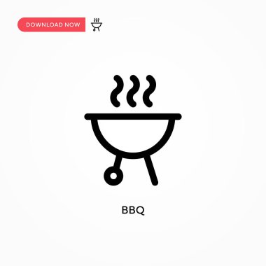 Bbq Basit vektör simgesi. Web sitesi veya mobil uygulama için modern, basit düz vektör çizimi