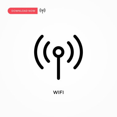 Wifi Basit vektör simgesi. Web sitesi veya mobil uygulama için modern, basit düz vektör çizimi