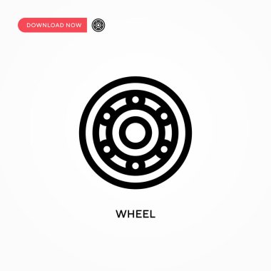 Tekerlek Basit vektör simgesi. Web sitesi veya mobil uygulama için modern, basit düz vektör çizimi