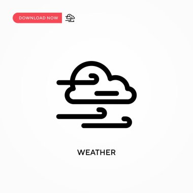 Hava durumu basit vektör simgesi. Web sitesi veya mobil uygulama için modern, basit düz vektör çizimi