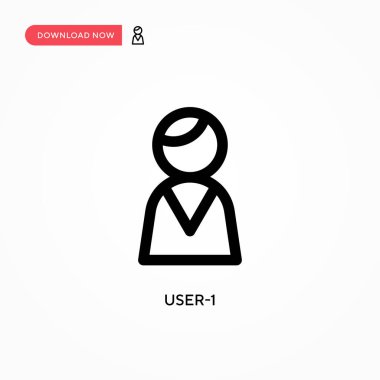 Kullanıcı-1 Basit vektör simgesi. Web sitesi veya mobil uygulama için modern, basit düz vektör çizimi