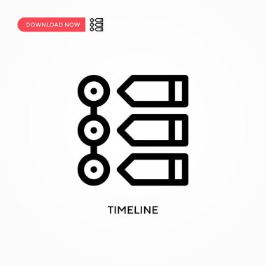 Zaman çizgisi Basit vektör simgesi. Web sitesi veya mobil uygulama için modern, basit düz vektör çizimi