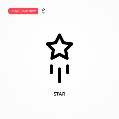 Yıldız Basit vektör simgesi. Web sitesi veya mobil uygulama için modern, basit düz vektör çizimi