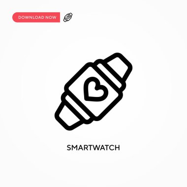 Smartwatch Basit vektör simgesi. Web sitesi veya mobil uygulama için modern, basit düz vektör çizimi