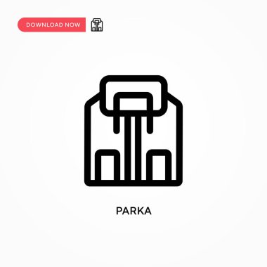 Parka Basit vektör simgesi. Web sitesi veya mobil uygulama için modern, basit düz vektör çizimi