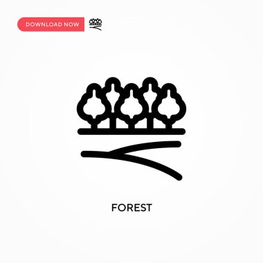 Forest Simple vektör simgesi. Web sitesi veya mobil uygulama için modern, basit düz vektör çizimi