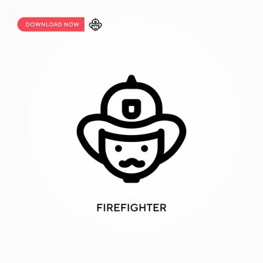 İtfaiyeci, basit vektör ikonu. Web sitesi veya mobil uygulama için modern, basit düz vektör çizimi