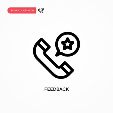 Geri besleme Basit vektör simgesi. Web sitesi veya mobil uygulama için modern, basit düz vektör çizimi