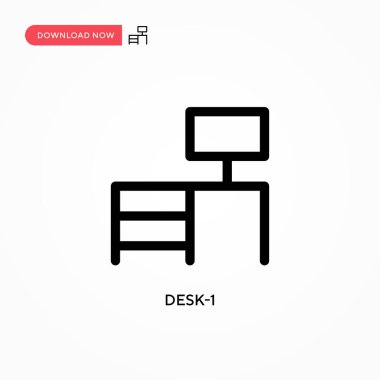 Masa-1 Basit vektör simgesi. Web sitesi veya mobil uygulama için modern, basit düz vektör çizimi
