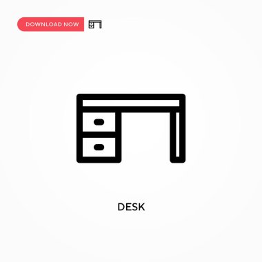 Masa Basit vektör simgesi. Web sitesi veya mobil uygulama için modern, basit düz vektör çizimi
