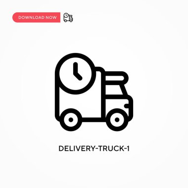 Teslimat kamyonu-1 basit vektör simgesi. Web sitesi veya mobil uygulama için modern, basit düz vektör çizimi