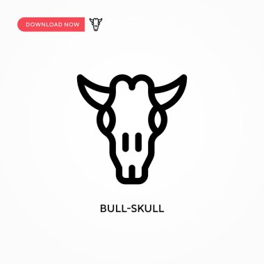 Boğa Kafatası Basit vektör simgesi. Web sitesi veya mobil uygulama için modern, basit düz vektör çizimi