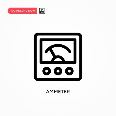 Ammeter Basit vektör simgesi. Web sitesi veya mobil uygulama için modern, basit düz vektör çizimi