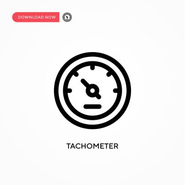 Tachometer Basit vektör simgesi. Web sitesi veya mobil uygulama için modern, basit düz vektör çizimi