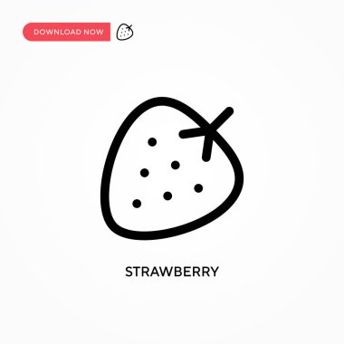 Çilek Basit vektör simgesi. Web sitesi veya mobil uygulama için modern, basit düz vektör çizimi