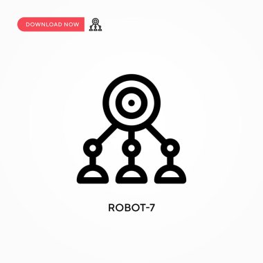 Robot-7 basit vektör simgesi. Web sitesi veya mobil uygulama için modern, basit düz vektör çizimi