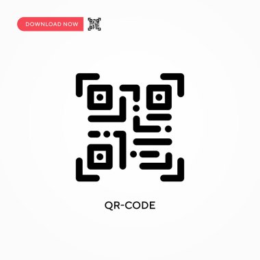 Qr-code basit vektör simgesi. Web sitesi veya mobil uygulama için modern, basit düz vektör çizimi