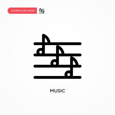 Müzik basit vektör simgesi. Web sitesi veya mobil uygulama için modern, basit düz vektör çizimi