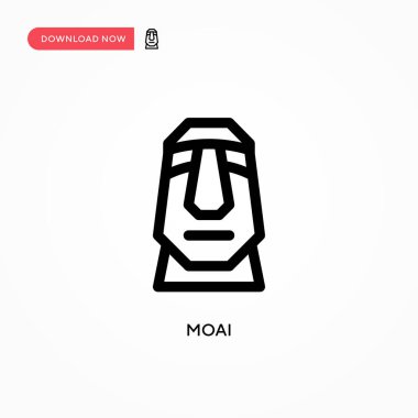 Moai Basit vektör simgesi. Web sitesi veya mobil uygulama için modern, basit düz vektör çizimi