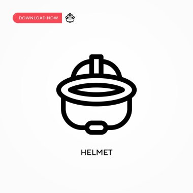 Kask Basit vektör simgesi. Web sitesi veya mobil uygulama için modern, basit düz vektör çizimi