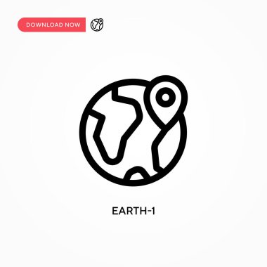 Dünya-1 basit vektör simgesi. Web sitesi veya mobil uygulama için modern, basit düz vektör çizimi