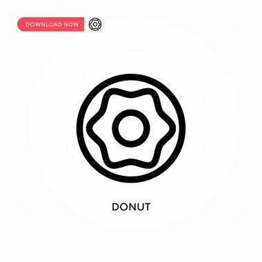 Donut Basit vektör simgesi. Web sitesi veya mobil uygulama için modern, basit düz vektör çizimi