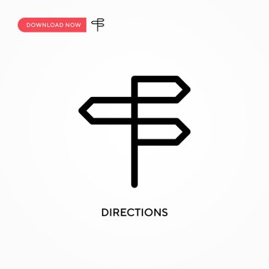 Yönler basit vektör simgesi. Web sitesi veya mobil uygulama için modern, basit düz vektör çizimi