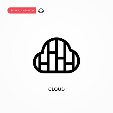 Bulut Basit vektör simgesi. Web sitesi veya mobil uygulama için modern, basit düz vektör çizimi