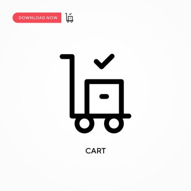 Basit Cart vektör simgesi. Web sitesi veya mobil uygulama için modern, basit düz vektör çizimi