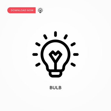 Ampul Basit vektör simgesi. Web sitesi veya mobil uygulama için modern, basit düz vektör çizimi