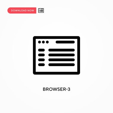 Tarayıcı-3 basit vektör simgesi. Web sitesi veya mobil uygulama için modern, basit düz vektör çizimi