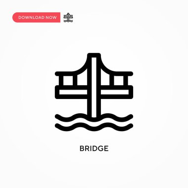 Köprü basit vektör simgesi. Web sitesi veya mobil uygulama için modern, basit düz vektör çizimi
