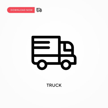 Kamyon Basit vektör simgesi. Web sitesi veya mobil uygulama için modern, basit düz vektör çizimi
