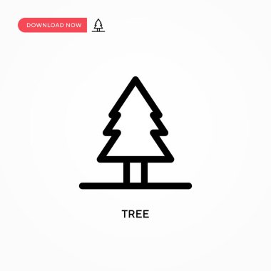 Ağaç basit vektör simgesi. Web sitesi veya mobil uygulama için modern, basit düz vektör çizimi