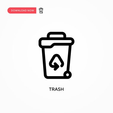 Çöp Basit vektör simgesi. Web sitesi veya mobil uygulama için modern, basit düz vektör çizimi