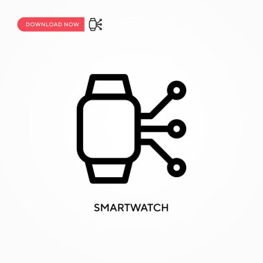 Smartwatch Basit vektör simgesi. Web sitesi veya mobil uygulama için modern, basit düz vektör çizimi